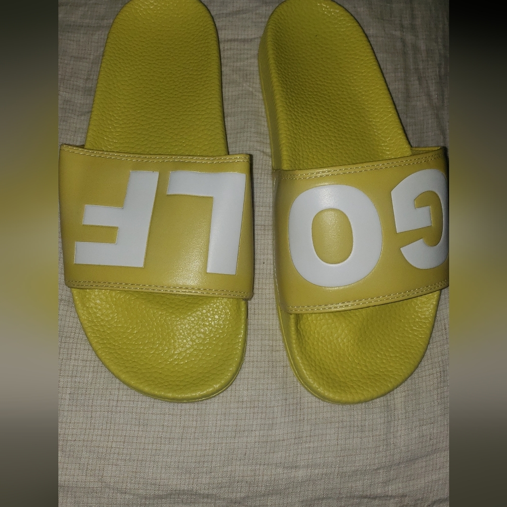 GOLF WANG Logo slides mustard yellow eu size 44 Men's 12